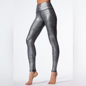 ALO Yoga Metallic Charcoal High-Waist Leggings Medium
